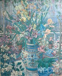 Signed John Powell Floral Oil Painting Framed