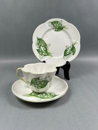 Lily Of The Valley - Shelley Fine Bone China Cup & Saucer, Bread Plate