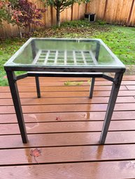Glass And Metal Square Outdoor Table *Local Pick-Up Only*