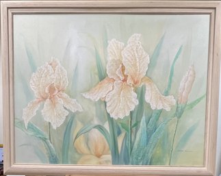 Large 1980's Floral Oil On Canvas By Don Larson