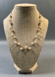 14k Yellow Gold And Pearl Necklace