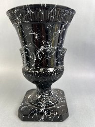 Vintage LE Smith Black Confetti Urn Vase
