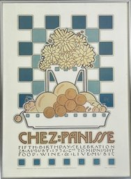 Vintage David Lance Chez Panisse Lithograph Framed