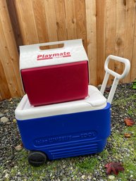 Lot Of Two Igloo Coolers One With Wheels *Local Pick-Up Only*
