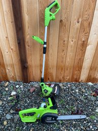 Lot Of Two Electric Portland 14 Chainsaw And 13 String Trimmer *Local Pick-Up Only*