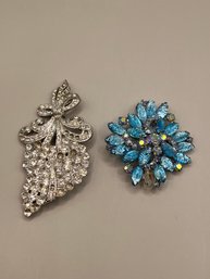 2  Brooches With Some Missing Stones