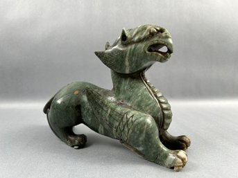 Carved Green Jade Chinese Dragon