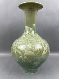 Pearlescent Green China Jingdezhen  Vase.