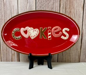 Red Christmas Cookie Plate