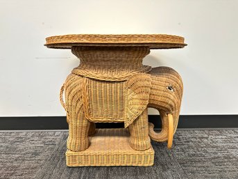 MCM Elephant Wicker Side Table