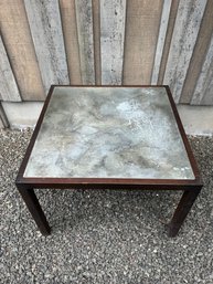 MCM Walnut Coffee Table With Acid Etched Copper Top By Harry Lunstead