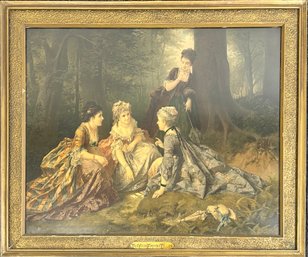 Vintage The Young Fortune Teller Painting Framed
