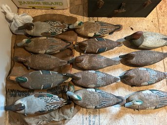 Lot Of 14 Hand Carved Duck Decoys
