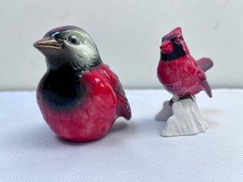 2 Goebel Birds, Red Finch And Cardinal.