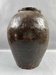 Chinese Black Glazed Ceramic Jar