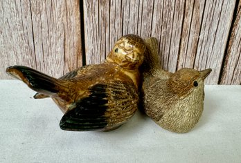2 Ceramic Brown Birds