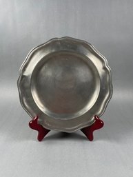 Vintage Pewter 9 Inch Plate