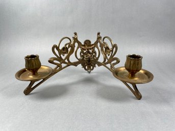 Vintage Brass 2 Arm Adjustable Wall Candle Sconce