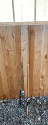 2 Fishing Rods With Reels Shakespeare Stren And Genesis Zebco *Local Pick-Up Only*