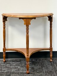 Vintage Demilune Table With Book Match Veneer Top