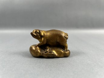 Antique Brass Pig