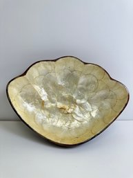 Large Shell And Wood Bowl