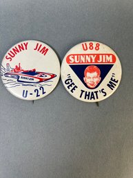 2 Sunny Jim U-22 & U88 Seattle Seafair Pins.