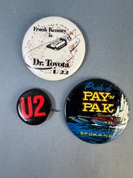 3 Vintage Hydroplane Racing Pins-Pay N Pak, Dr Toyota