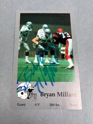 Autographed 1988 Coke Bryan Millard Seattle Seahawk Football Card.