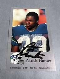 Autographed 1988 Coke Patrick Hunter Seattle Seahawk Football Card.