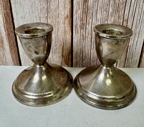 2 Sterling Candlesticks By Duchin