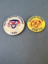 2 Vintage Seattle Seafair Clowns Pins.