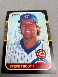 Autographed 1987 Donruss Steve Trout Baseball Card.