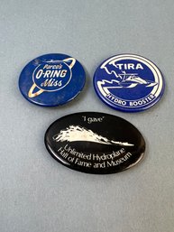 3 Vintage Hydroplane Racing Pins.