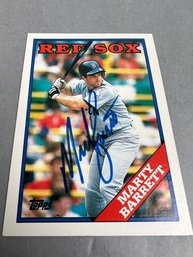 Autographed 1988 Topps Marty Barrett Baseball Card.