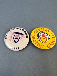 2 Vintage Seattle Seafair Clown Pins.