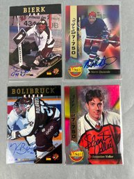 Lot Of 4 Autographed Minor League Hockey Stars.