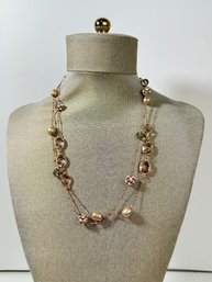 Rose Gold Tone Costume Jewelry Necklace