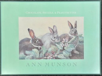 Vintage Ann Munson Bunny Print Framed