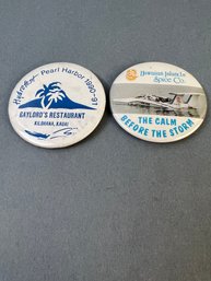 2 Vintage Hawaiian Hydroplane Racing Pins.