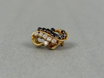 14k Gold And Diamond Brooch