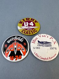 3 Vintage Hydroplane Racing Pins.