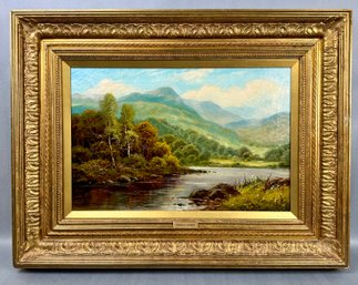 Antique Charles Leader Landscape Painting W/repair-local Pickup