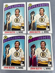 Lot Of 4 - 1976 Topps John Bucyk Cards.