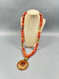 Vintage Stone And Glass Beaded Necklace
