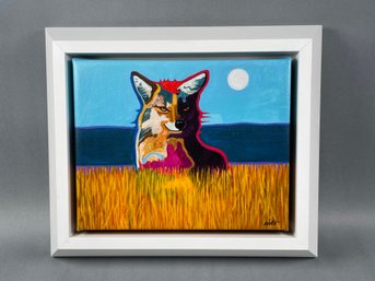 Coyote In A Field, Canvas Reproduction - John Nieto