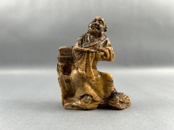 Chinese Soap Stone Carving Of Scholar