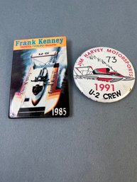 2 Vintage Hydroplane Racing Pins.