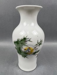 Chinese Porcelain Vase With Birds And Bamboo.