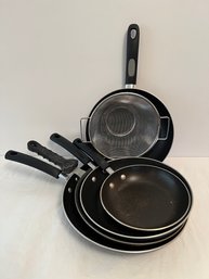 Lot Of Frying Pans Plus A Strainer *Local Pick-Up Only*